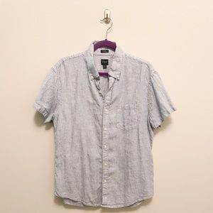 J. Crew blue linen shirt sleeve button up